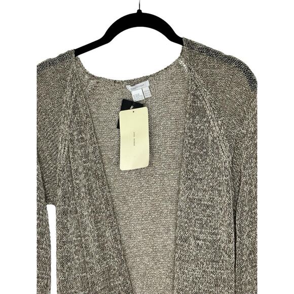 NWT Zara Woman Lightweight Cardigan Sweater Medium Open Front Tie Belt Brown - Picture 2 of 8
